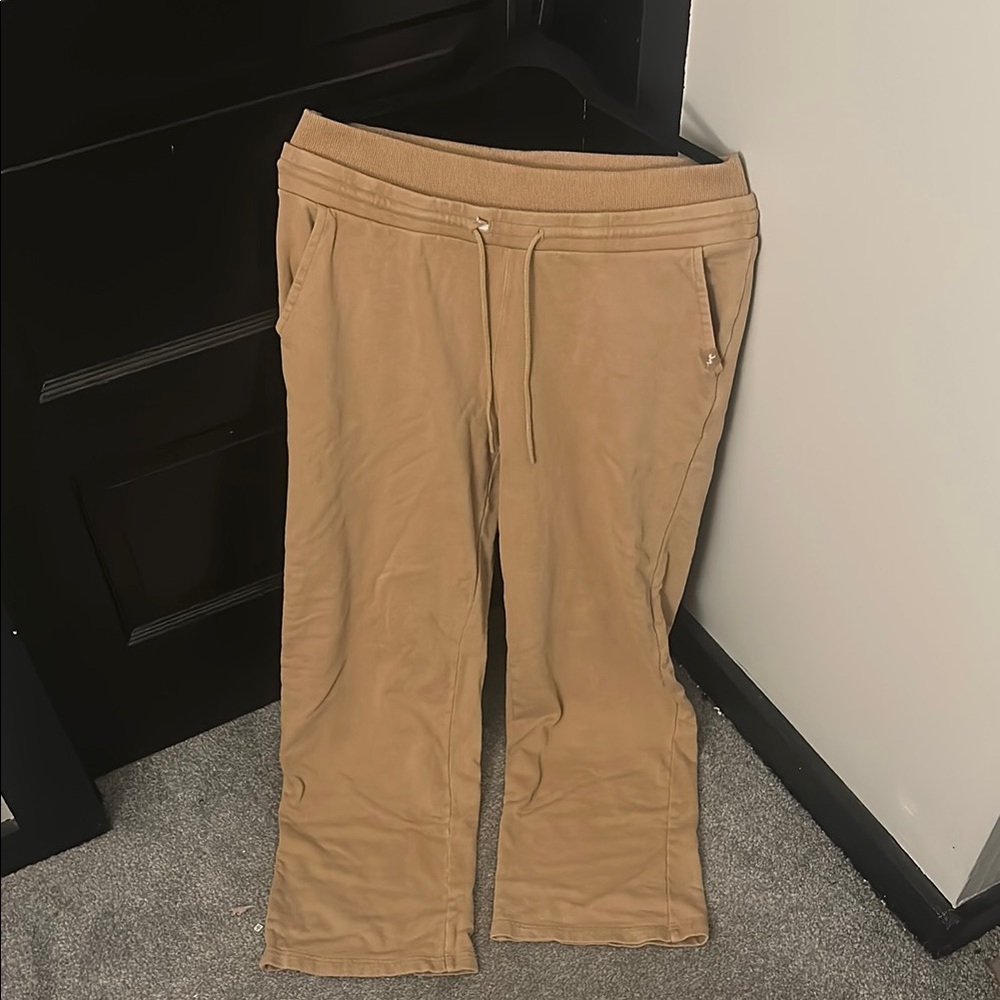 JoyLab Tan Track Pants with Relaxed Fit and Elastic Waistband